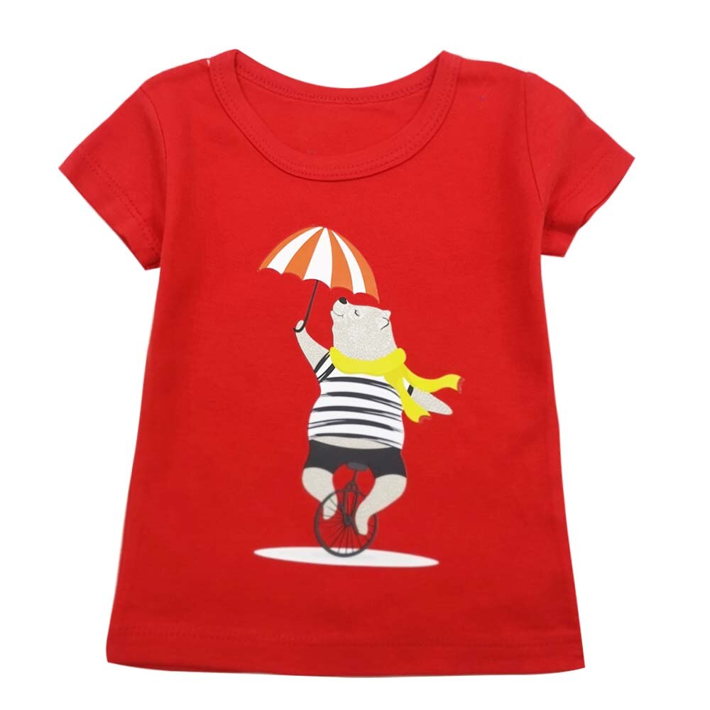 Sommar barn t-shirt ledig enkel bebis flickor mjuka bomullstoppar barn småbarn kortärmade t-shirts barnkläder