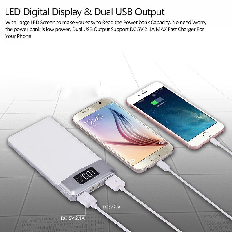 20000mAH batteria esterna portatile potenza Banca Poverbank Schermo a portato caricabatterie per telefono doppio USB Pover Banca per accorto Telefono Powebank