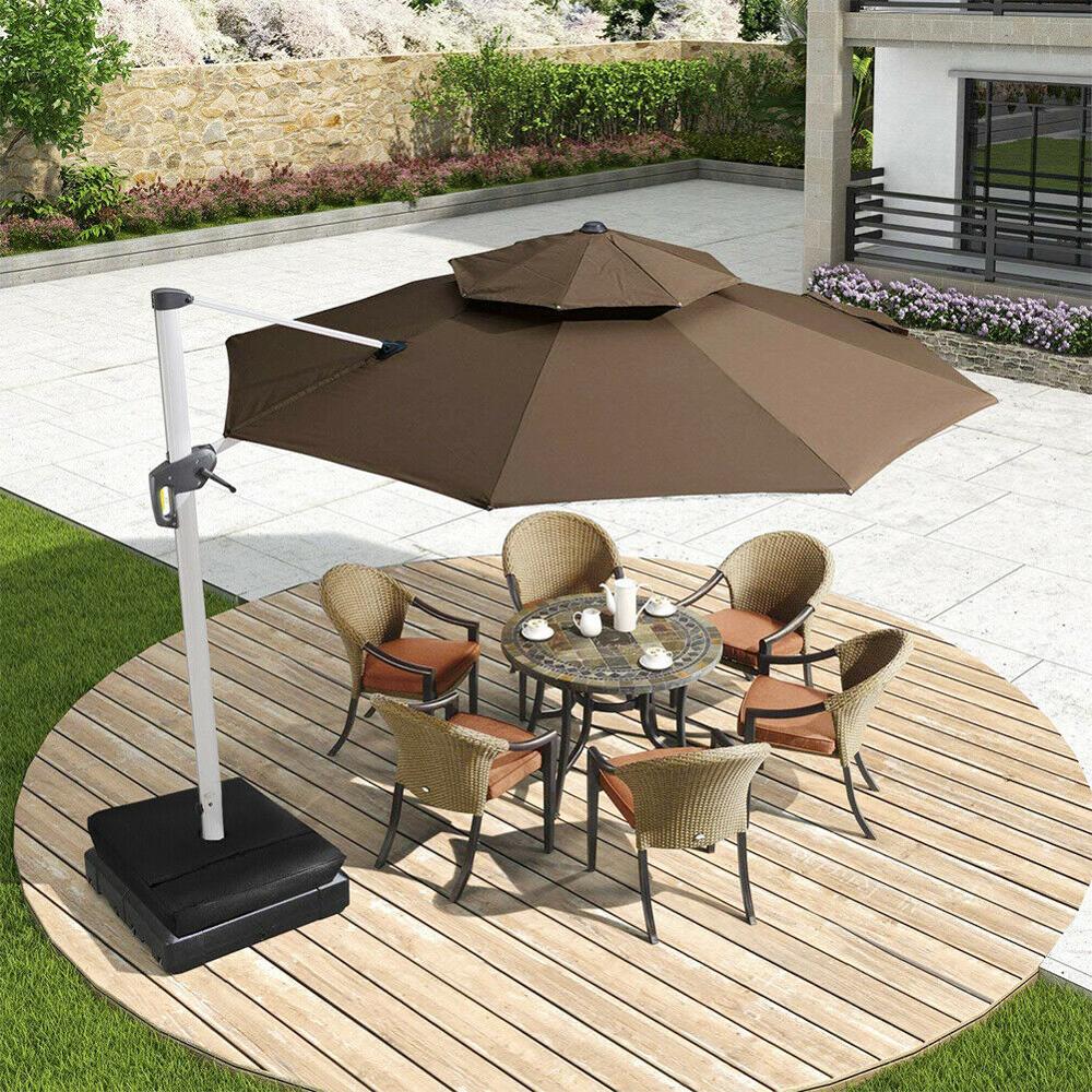 Patio Paraplu Base Gewicht Zak Weerbestendige Vierkante Met Grote Opening, Universele Maat Voor Standaard Outdoor Patio Paraplu