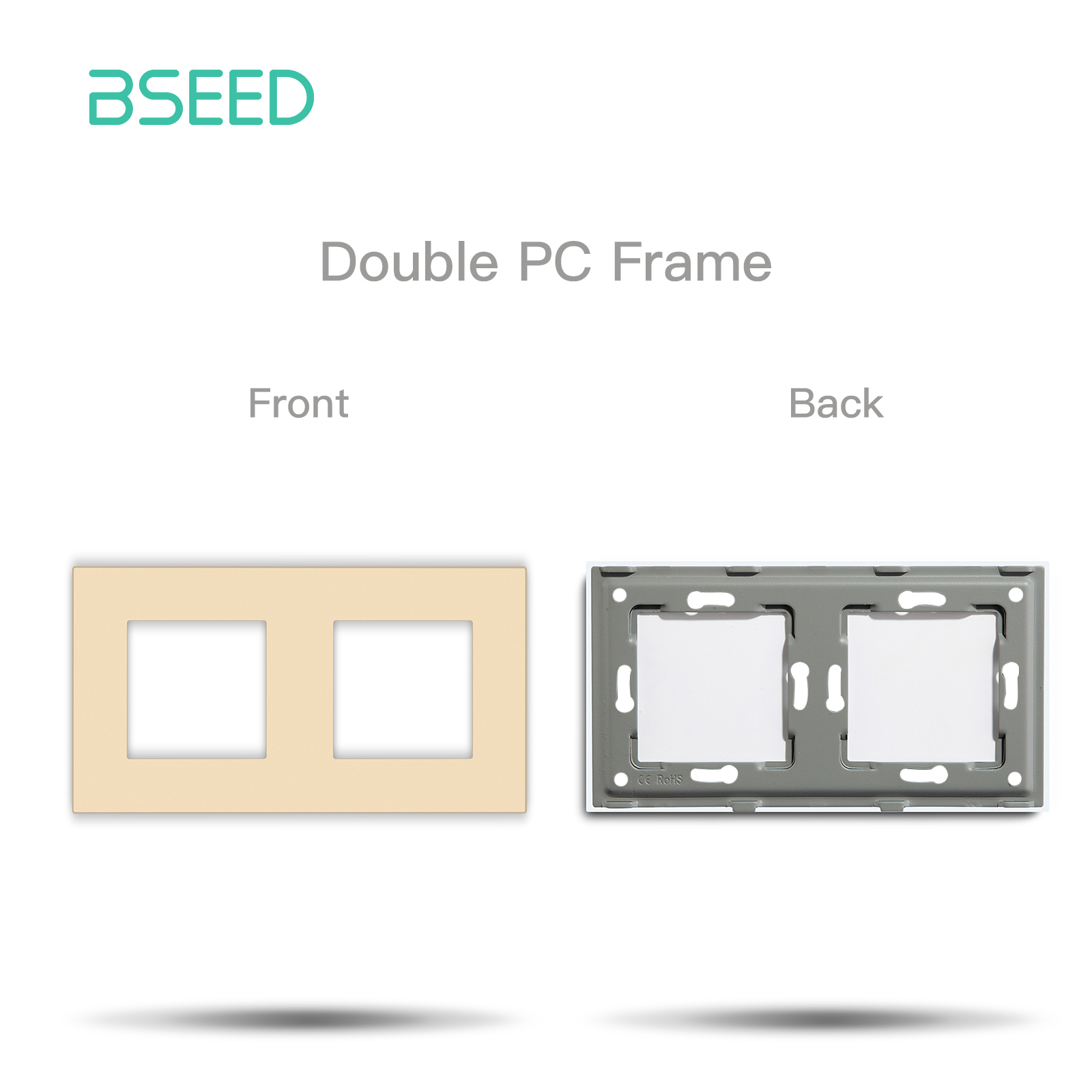 ​ BSEED EU Standaard Plastic Paneel Stopcontact Frame PC Frame Met Metalen Plaat 86/157/228/299mm Wit Zwart Goud Grijs: WHITE