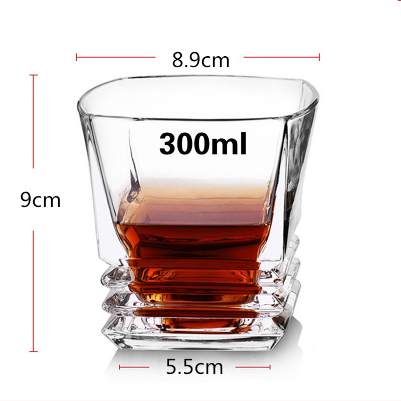 Merkki viinilasi lyijytön lämmönkestävä läpinäkyvä kristalliolutviski brandy vodka kuppi monikuvioinen juomapatukka: 1