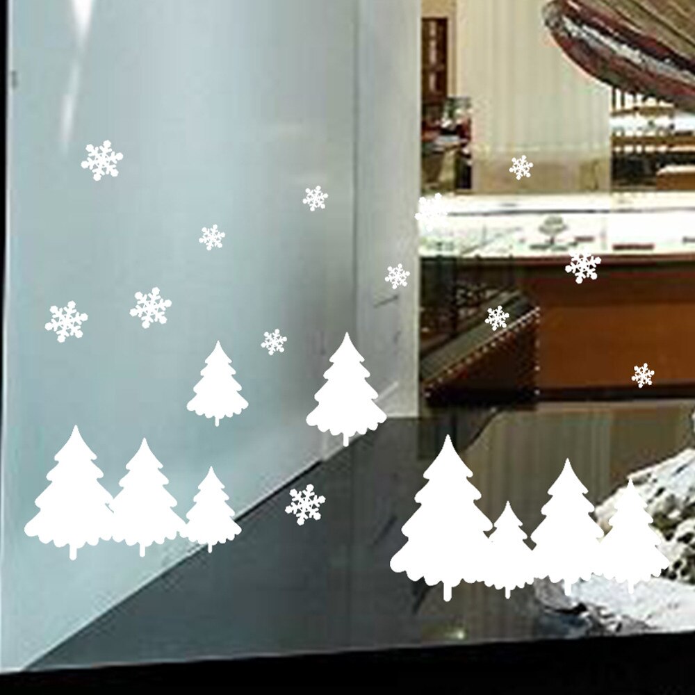Christmas tree decoration glass window wall sticker wall decals festival home decor happy year stickers wallpaper #30