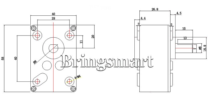 A5840 Worm Gearbox, Motor Gearbox Use For A58SW31ZY Worm Gear Motor Dc Motor etc.