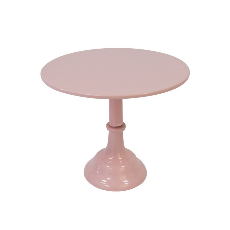 Wrought Iron Cake Stand Home Party Dessert Display Stand Wedding Decoration Wrought Iron Birthday Cake Tray Fruit Dessert Tray: Pink / 8 inches