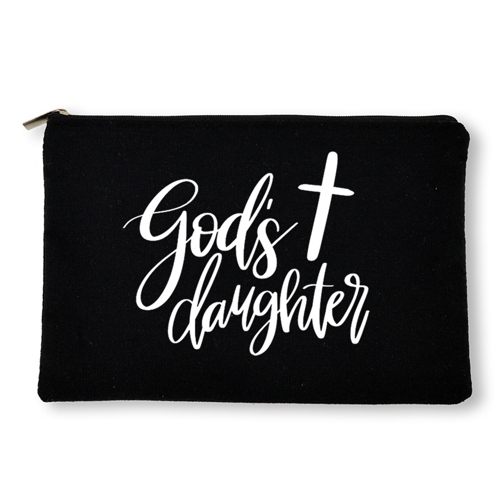 Miłość jezus kosmetyczki torba dla kobiet rozmiar podróży makijaż torebka na suwak torebka płótno ołówek szminka torba mój bóg Christian