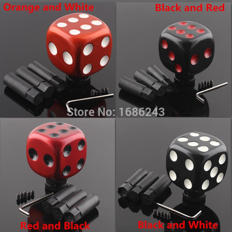 Universal 1/2" Car Lucky DICE GEAR Shifter Shift Lever Knob set