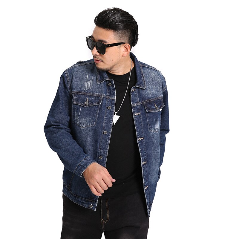 Extra stor höstjacka för herr jeansjacka tjock casual super stor kappa stor jeansjacka för herr plus size s -6xl 7xl