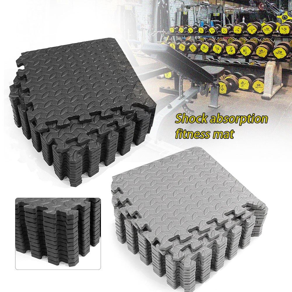 12pcs Thickened Interlocking Exercise Floor Mat Fitness Equipment Tiles Portable Home Gym EVA Foam Shock Absorbing Workout
