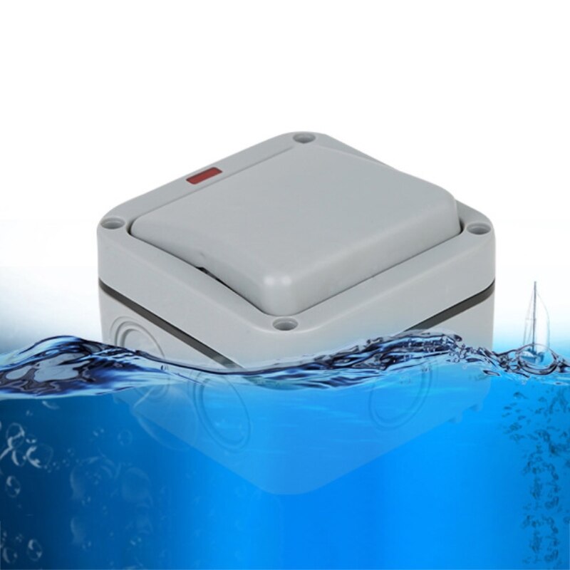 MP12 Wall Switch Outdoor Waterproof Dust-proof Wall Switch Socket for Garden Courtyard Lawn Garage Accessories