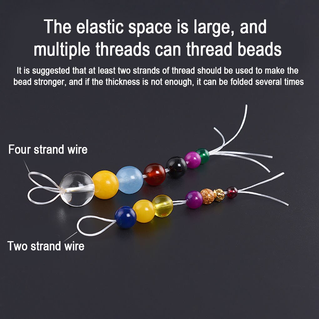 Rollo de 60m de hilo elástico para abalorios, joyería artesanal, cordón para abalorios, pulsera, collar, tobillera, hilo elástico de 0,8mm de ancho