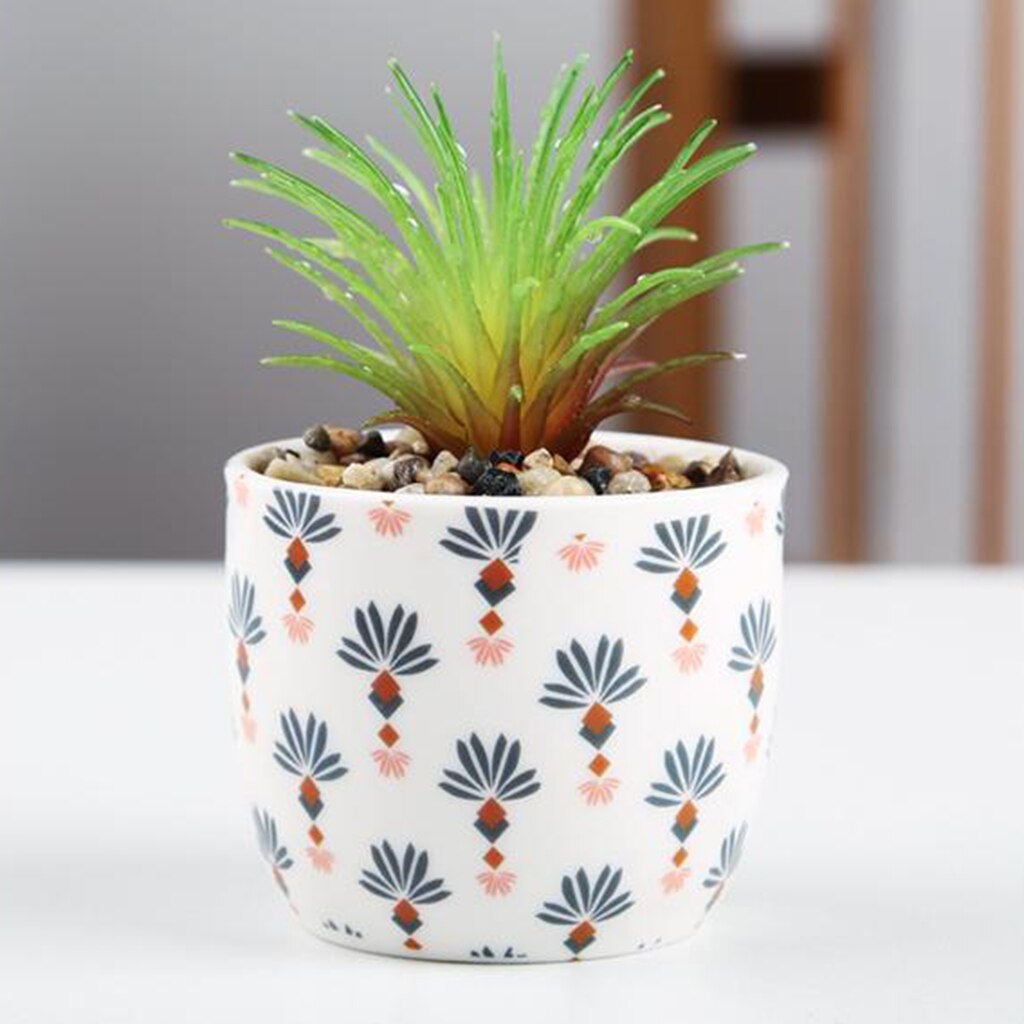 Petite plante succulente artificielle en Pots de plantes géométriques, faux Cactus en plastique: Style1