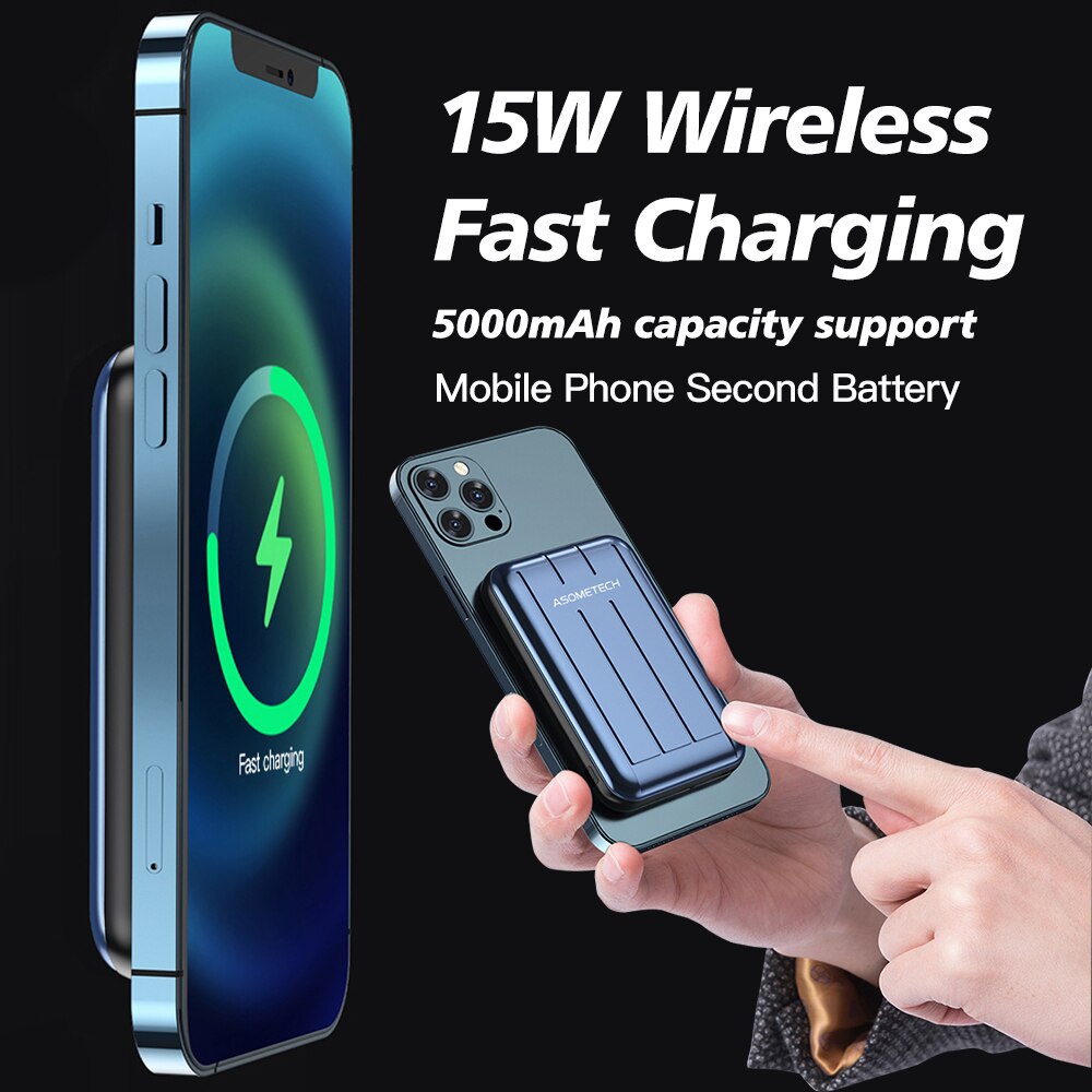 15W kabellos magnetisch Energie Bank für iPhone 12 Profi Max Mini QC 3,0 20W PD USB C Typ C Schnelle Ladung Extrenal Batterie Ladegerät