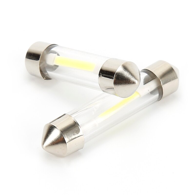 2pcs Car Led C5W 31mm 36mm 39mm 41mm Cob Glass Car Interior Car Light Trailer Light Reading Dome Door Bulb 12v DC White