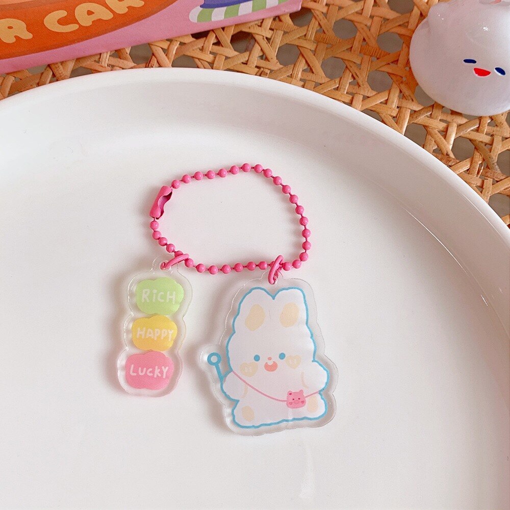 Bags Accessory 2pcs Kawaii Korea Japan Girls Key Chain Ring Children Bag Sccessories Milkjoy Bentoy: 4