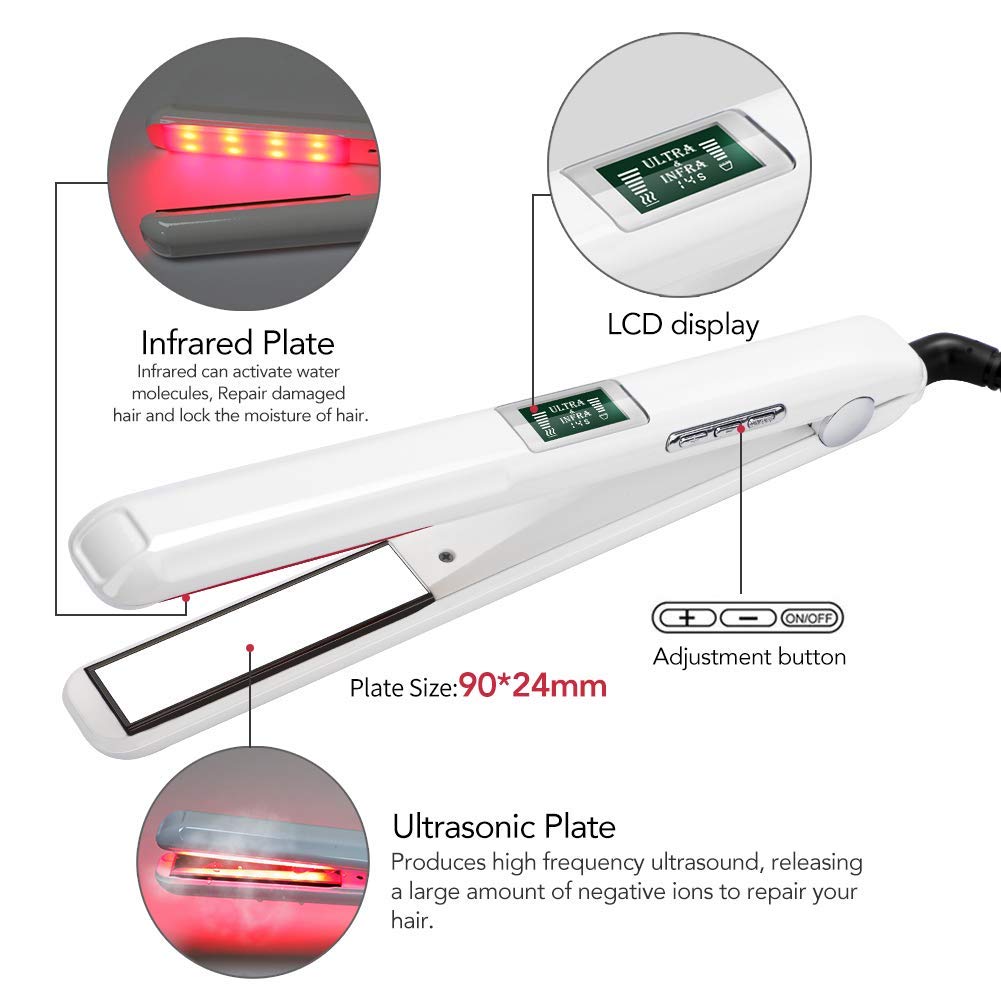 Hair Care Ultrasonic Infrared Hair Straightener Cold Flat Iron Hair Treament Styler Therapy Conditioning Tools