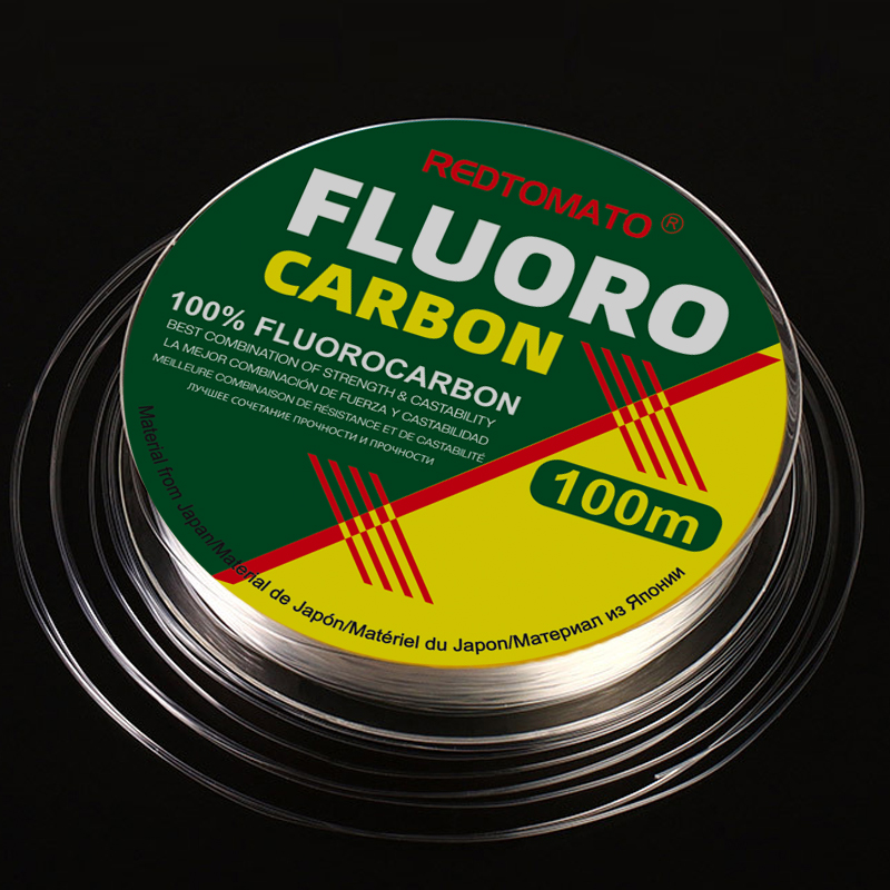 Línea de pesca de fluorocarbono 100% de 100M, línea de fibra de carbono importada japonesa, línea de hundimiento de monofilamento de 1-30kg, productos de pesca de mar