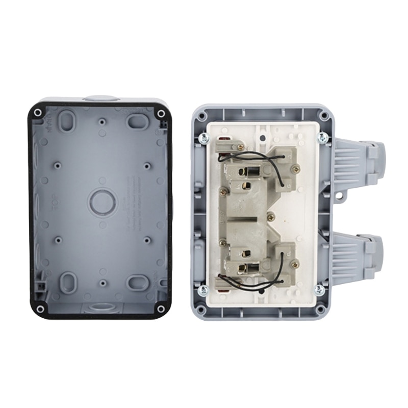 UK/EU Plug Electrical Wall Socket Outdoor Waterproof Replaceable Switch Dust-proof Power Outlet for Garden Courtyard Lawn