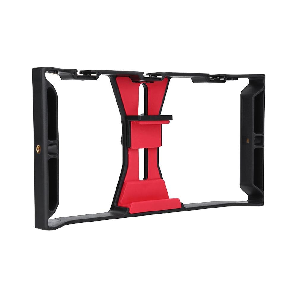 Dual Hanlde Adjustable Handheld Phone Stabilizer Smartphone Video Rig Filmmaking Case with 1/4" Screw Cold Shoe Mount Tripod: Phone Stabilizer