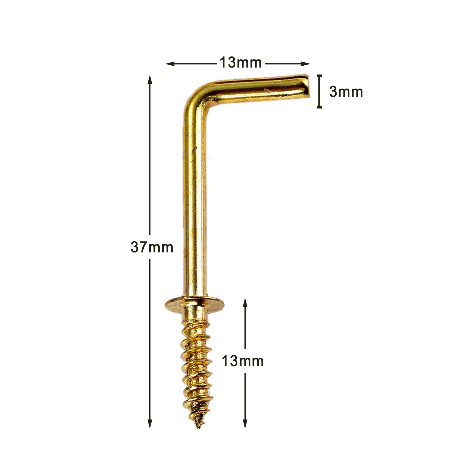 10/20pcs 7-style Metal Hook L-shape Golden Screw-in Hanger 17/25/37/47/54mm Wood Wall Mounted Photo Frame Kitchen Garden Outdoor: Silver