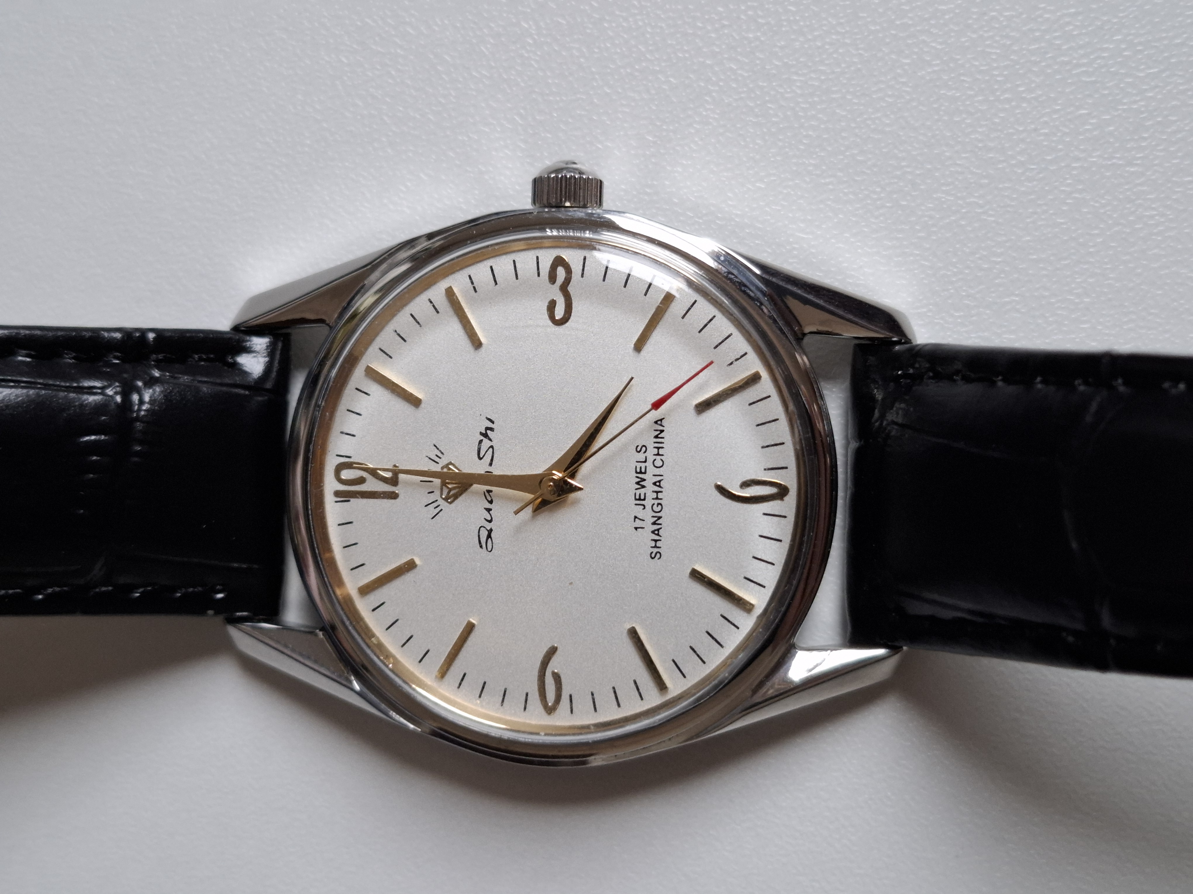 Genuine Shanghai Mechanical Watch Manual Winding 17 Diamond Retro Waterproof Mens Watch Religio Masculino Watche for Men: BRONZE