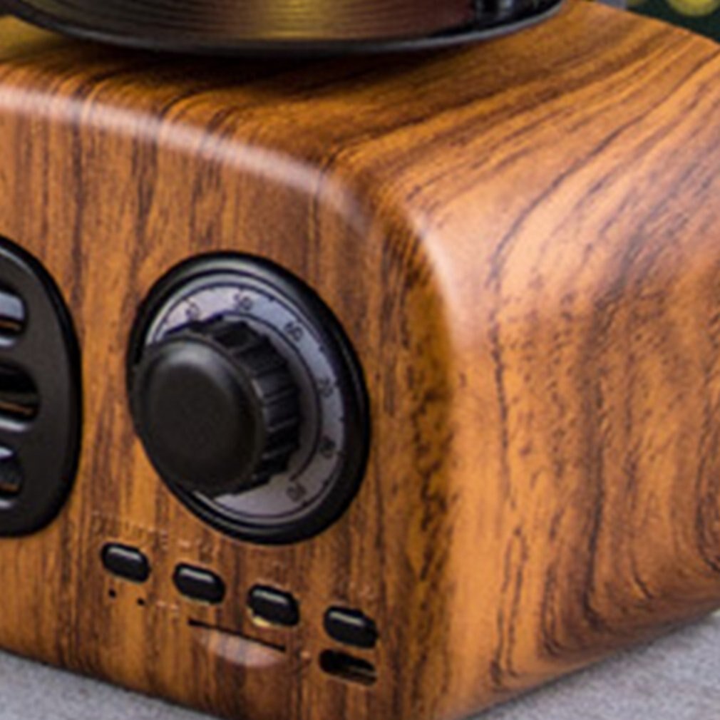 Retro Wood Portable Mini Bluetooth Speaker Wireless Loudspeaker Outdoor Speaker Sound System TF FM Radio Music Subwoofer