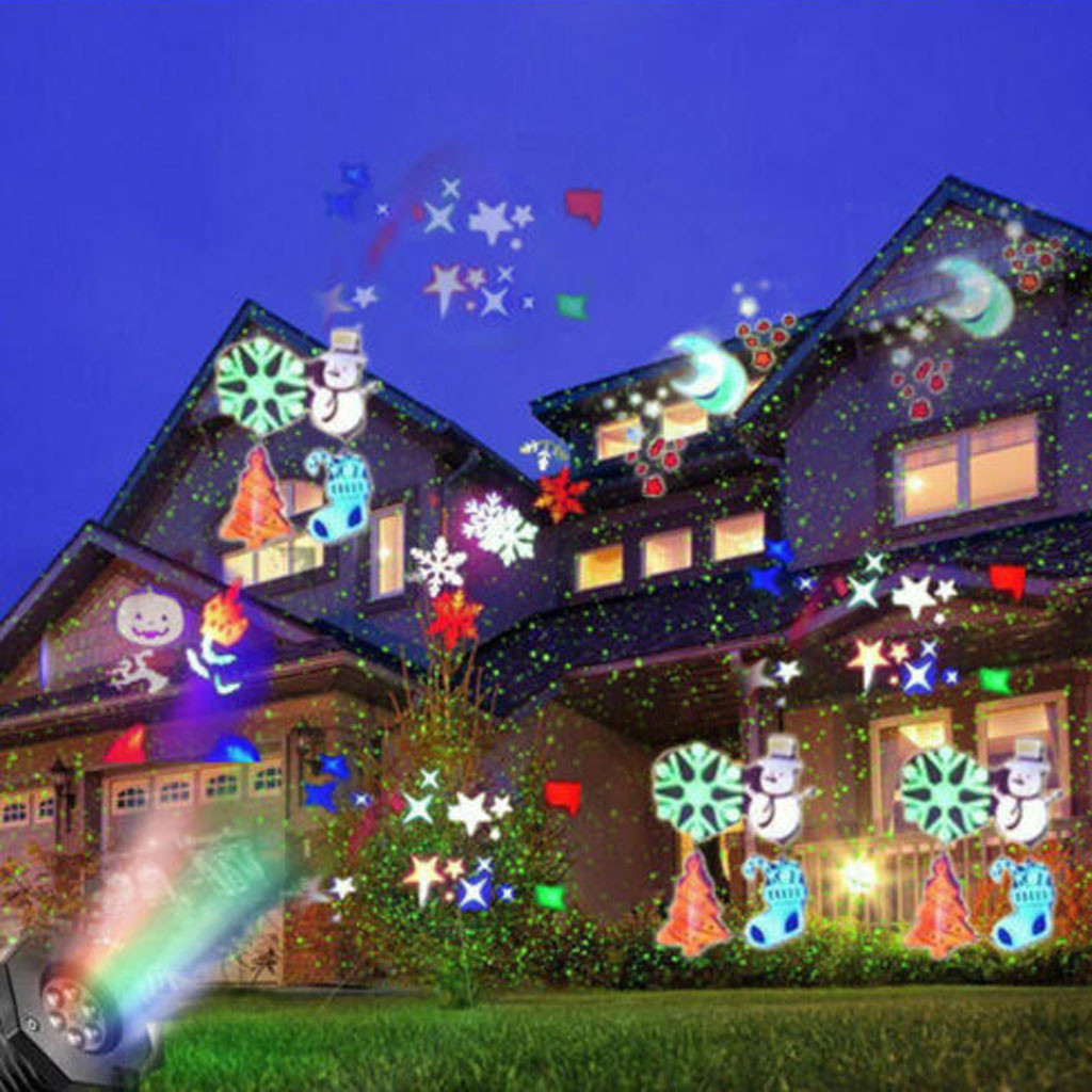 Outdoor Waterproof LED Christmas Snow Projector Lamp Projector Birthday Halloween Wedding Projector Lights Movie light#g3