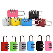 6 kleuren 3 Digit Dial Codenummer Wachtwoord Combinatie Lock Kleine Draagbare Reizen Bagage Rits Zak Hangslot Koffer Bag Lock