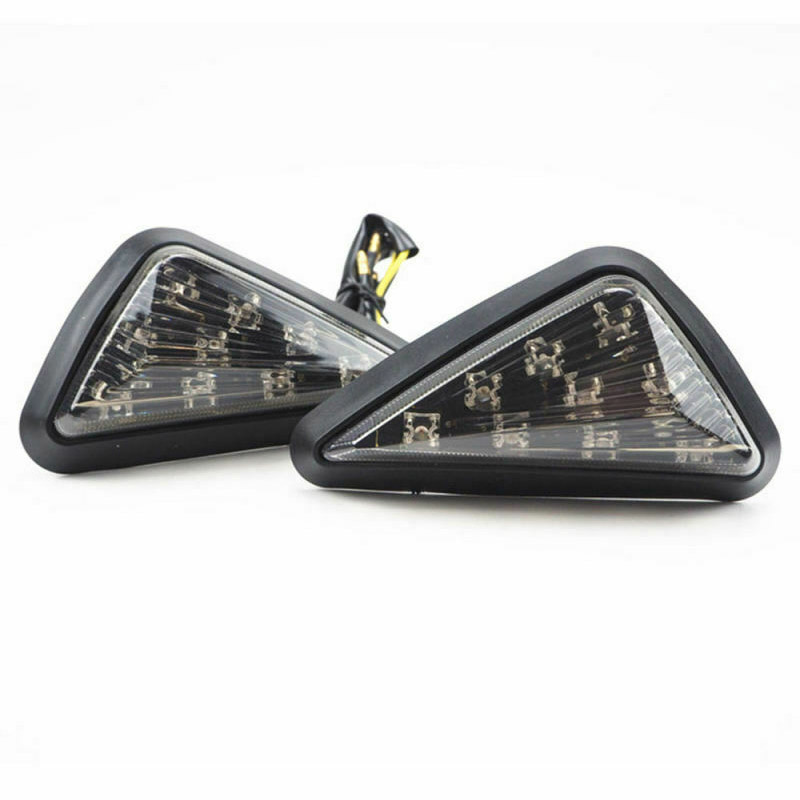 2pcs Smoke Triangle Flush Mount LED Waterproof Warning Signal light Turn Signals Blinker Turning Light for Motorcycle Motorbike: 2PCS