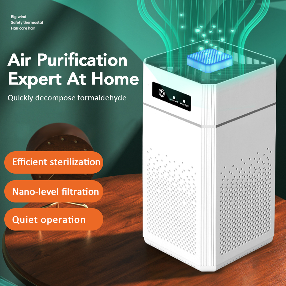Purificador de aire portátil para el hogar, generador de iones negativos, eliminador de olores, eliminador de humo y Gas dañino con filtro HEPA reemplazable