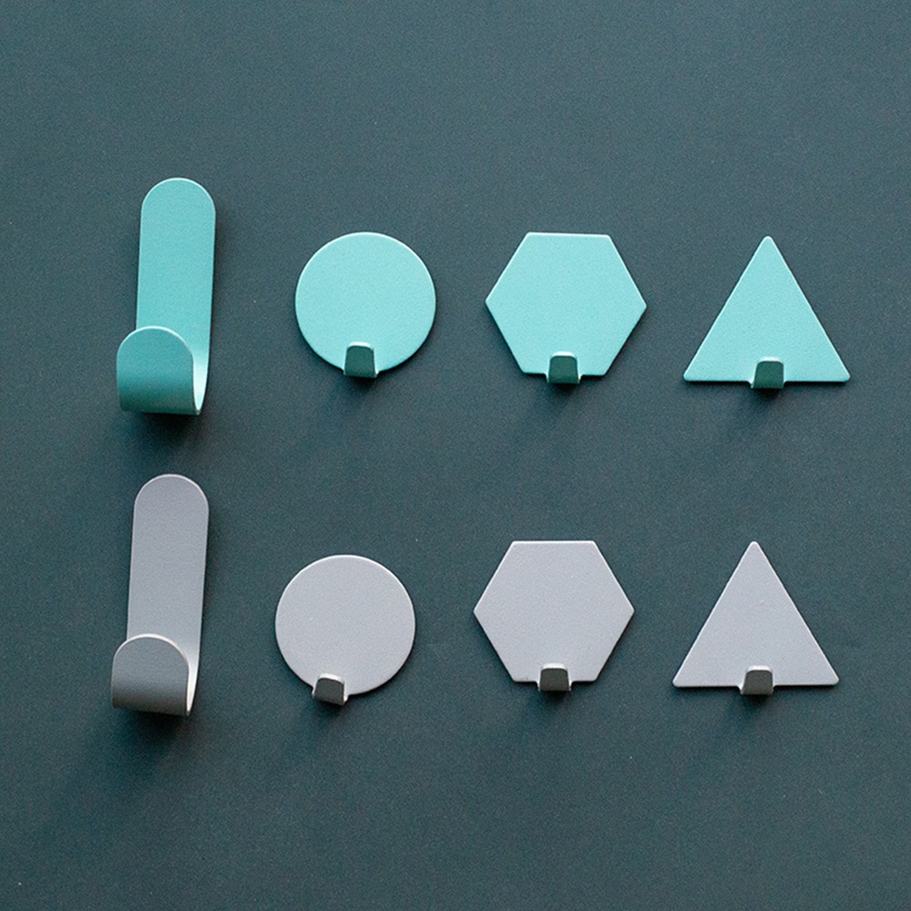 4 pakke nordisk stil geometrisk liten krok galvanisert stål veggkrok soverom bad selvklebende krok dekorativ krok