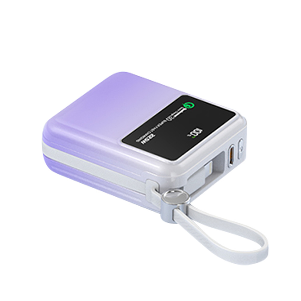 Kiki Shoot PD 22.5W Fast Charge Power Bank 10000mAh Mini Powerbank CCC Certified Battery with Cable for iPhone Xiaomi Huawei: Gold