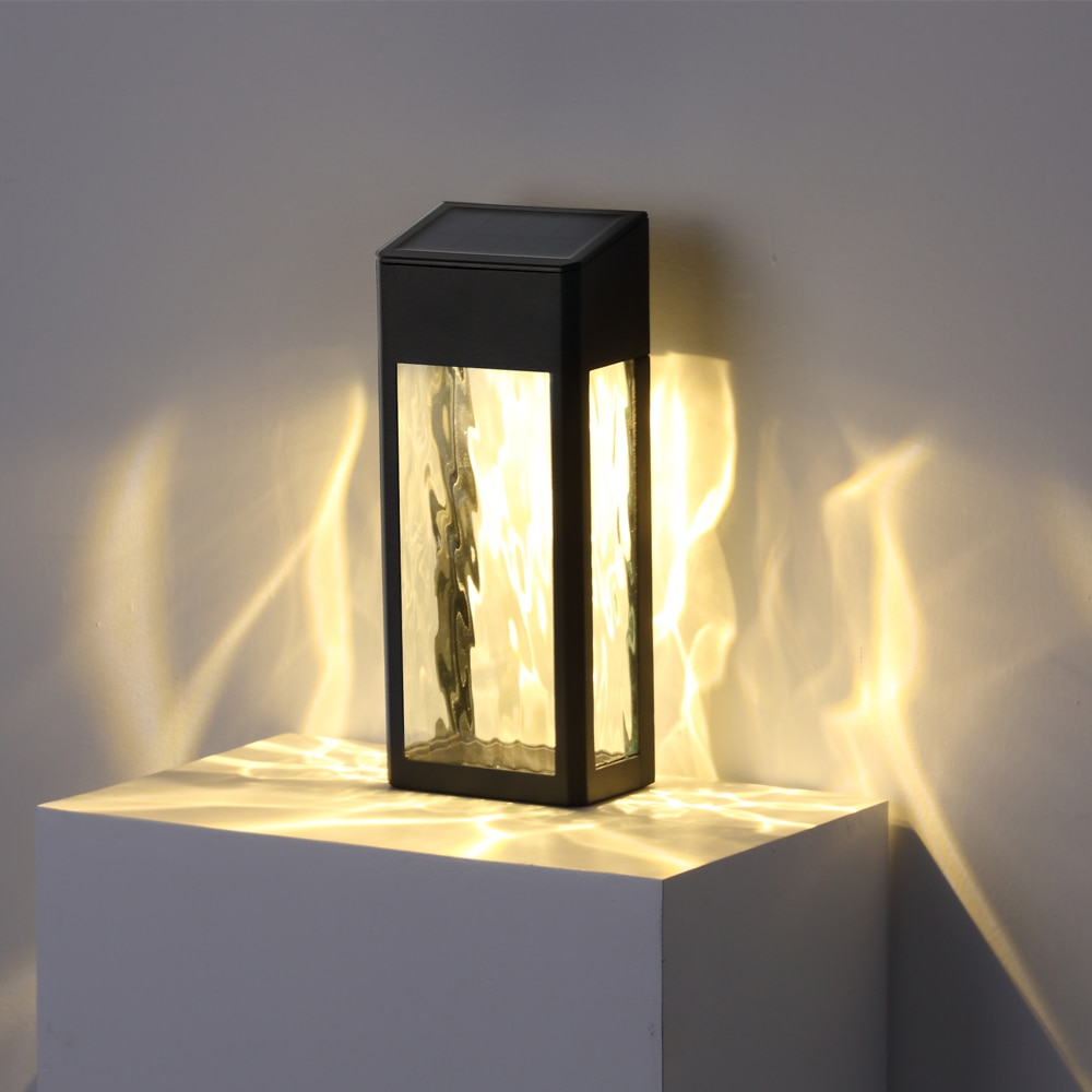 Liyade Solar hekverlichting, 4 stuks solar lampen voor buitentuin, waterdichte solar terrasverlichting met 3 lichtstanden, solar wandlamp voor buiten, hek, buitentrap, treden