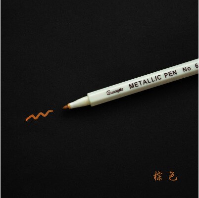10 Kleuren Set Tekenen Schilderen Marker Pennen Metallic Pen Voor Zwart Papier Glas Hout Kunst Schoolbenodigdheden Briefpapier Handtekening Pen: Brown 10 Pcs