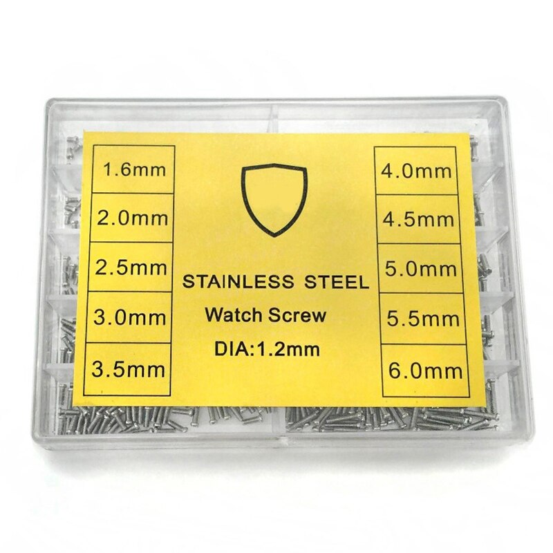 1.2Mm Rvs Diverse Schroeven Horloge Gereedschap Voor Reparaties Horloge 10 Maten Horloge Reparatie Tool Kit Voor Horloge Reparatie tool