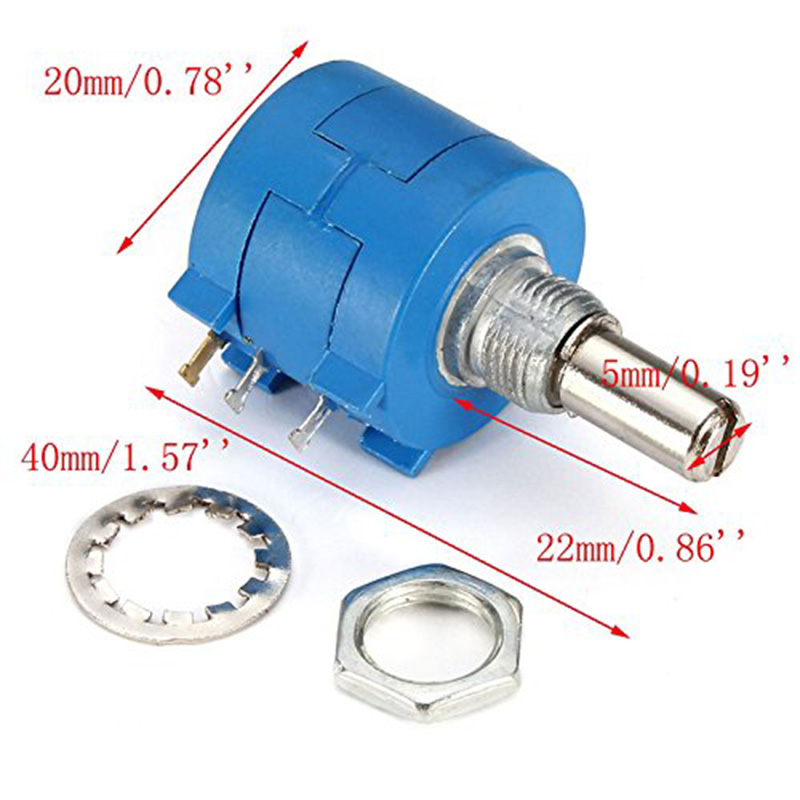 Wirewound Potentiometer 3590S 500R 1K 5K 10K 20K Ohm 10-Turns Linear Rotary Wire Wound Precision Potentiometer Pot Dropshopping: 10 K