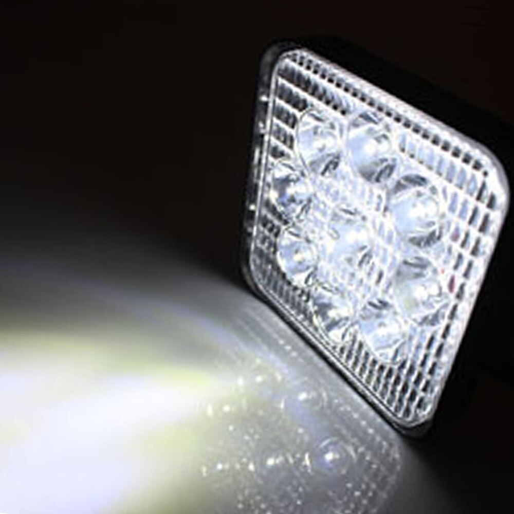 27W Work Light 12V Car LED Spotlight 9 LED Square Lights Auto Truck Off Road Mini Led Offroad Night Driving Lighting Fog Lamp