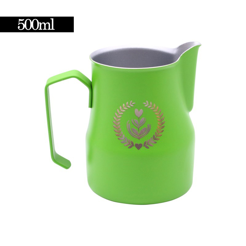 350/500/700ml Koffie Melk Opschuimen Jug Teflon Oppervlak Grote Buik Barista Pitcher Mok Roestvrij Staal Melk jug Voor WBC Concurrentie: 9