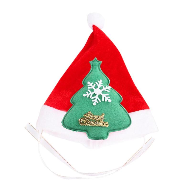 Huisdier kat kerst kerstman hoed kleine puppy kat hond kostuum hoed rode hoed met eland sneeuwpop kerstboom kostuum accessoire: C