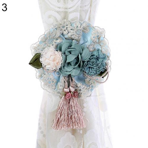 2 Stuks Bloemen Gordijn Tieback Elasticiteit Gordijn Bandjes Metalen Strass Gordijnen Houder Clips Bloem Vormige Gordijn Accessoires: 3
