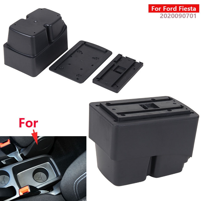 Für Ford Fest Armlehne Kasten Innen Teile spezielle nachrüsten teile Auto Armlehne Zentrum Speicher Kasten mit USB LED licht