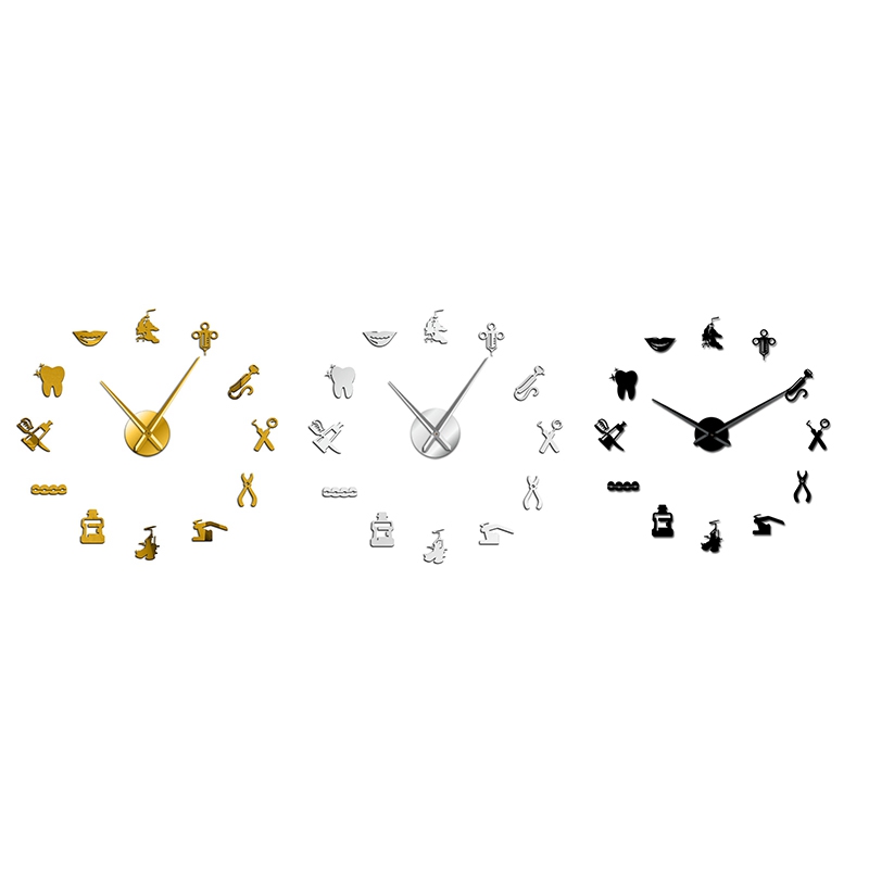 Dentista orologio da parete gigante fai-da-te orologio da parete fuori misura specchio ad fa grande dentista decorazioni per ufficio dentista regalo arte R