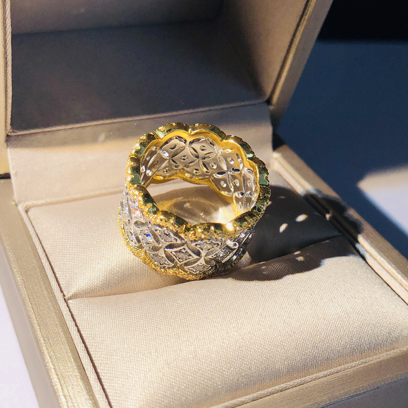 Anillo de circón con forma de corona para hombres y mujeres, joyería ondulada geométrica, estilo Punk, anillos de boda de compromiso de