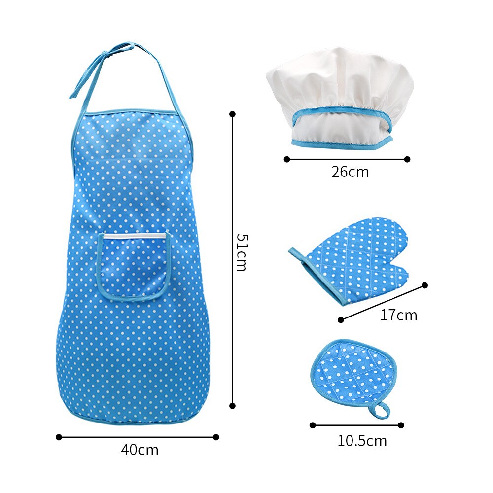 Kids Cooking and Baking Set 18 PCS with Chef Hat Apron Oven Mitt Pan Kitchen Utensils Children Chef Role Playset Educational toy