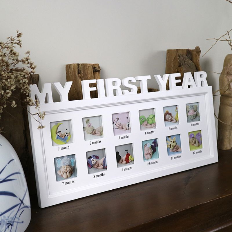 Baby Memorial Growing Picture Frame 1-12 Month Baby Photo Frame Display Kids Birthday Home Room Decor Wall Decorations