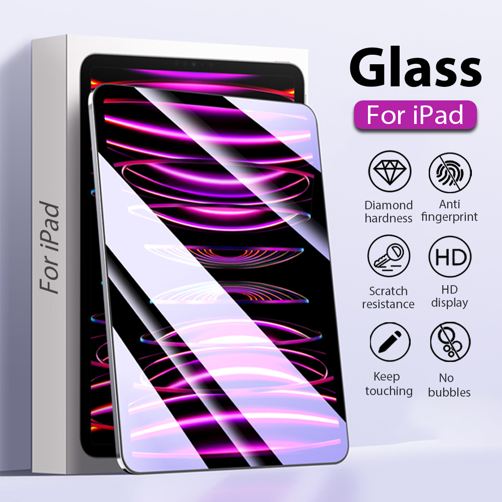 Protector de pantalla de vidrio templado para IPad Pro 12,9 12 9 11 13 pulgadas 2024 Air 4 5 10th 7th 8th 9th Generación 10,2 Mini 6 9,7 película