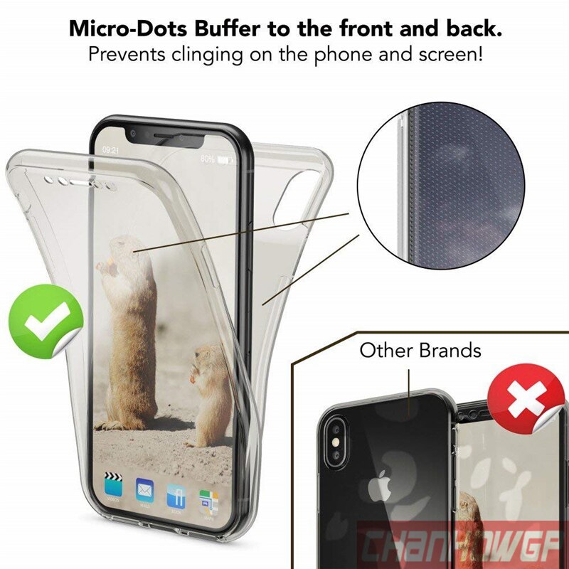 2X custodia in silicone anteriore e posteriore per iPhone X XS Max XR Cover protettiva completa per iPhone 6 6s 7 8 Plus 11 Pro Max 5 5s SE Funda