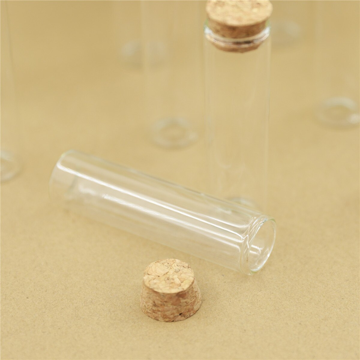 50pcslot Glass Bottle 2280mm Test Tube Cork Stopper Mini Spice Bottles Container Small Diy 3516