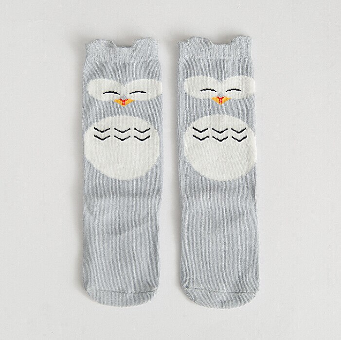 Herbst Winter Nette freundlicher Fuchs Socken Totoro Bär Pfannkuchen Karikatur Mädchen Knie Hohe Baby Lange Neue YYT357: Eule / L(4-6 Jahre alt)