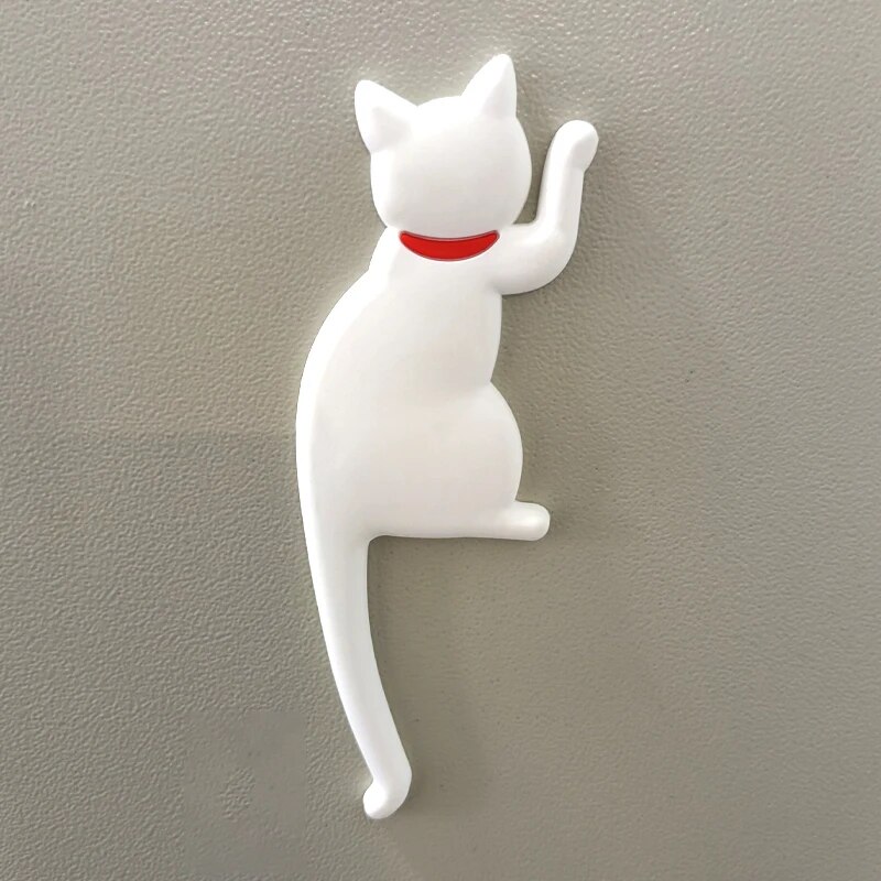 Kühlschrank-Magnethaken im süßen Katzen, Kawaii-Kühlschrankaufkleber, stanzfreier Magnethaken, magnetischer Aufbewahrungshaken