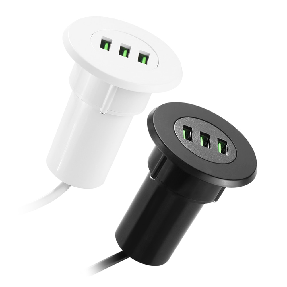 Powstro 3 USB Desktop Charger 5V 3.1A Office Home Desk Hole Charge Station Universal for iPhone Samsung Xiaomi Phone Charger